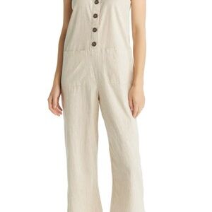 Marine Layer Sydney Beach Stripe Hemp Blend Jumpsuit Size XS